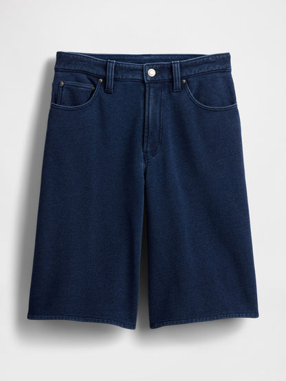 Lacivert 11 Mid Rise Fransız Havlu Kumaş Denim Şort