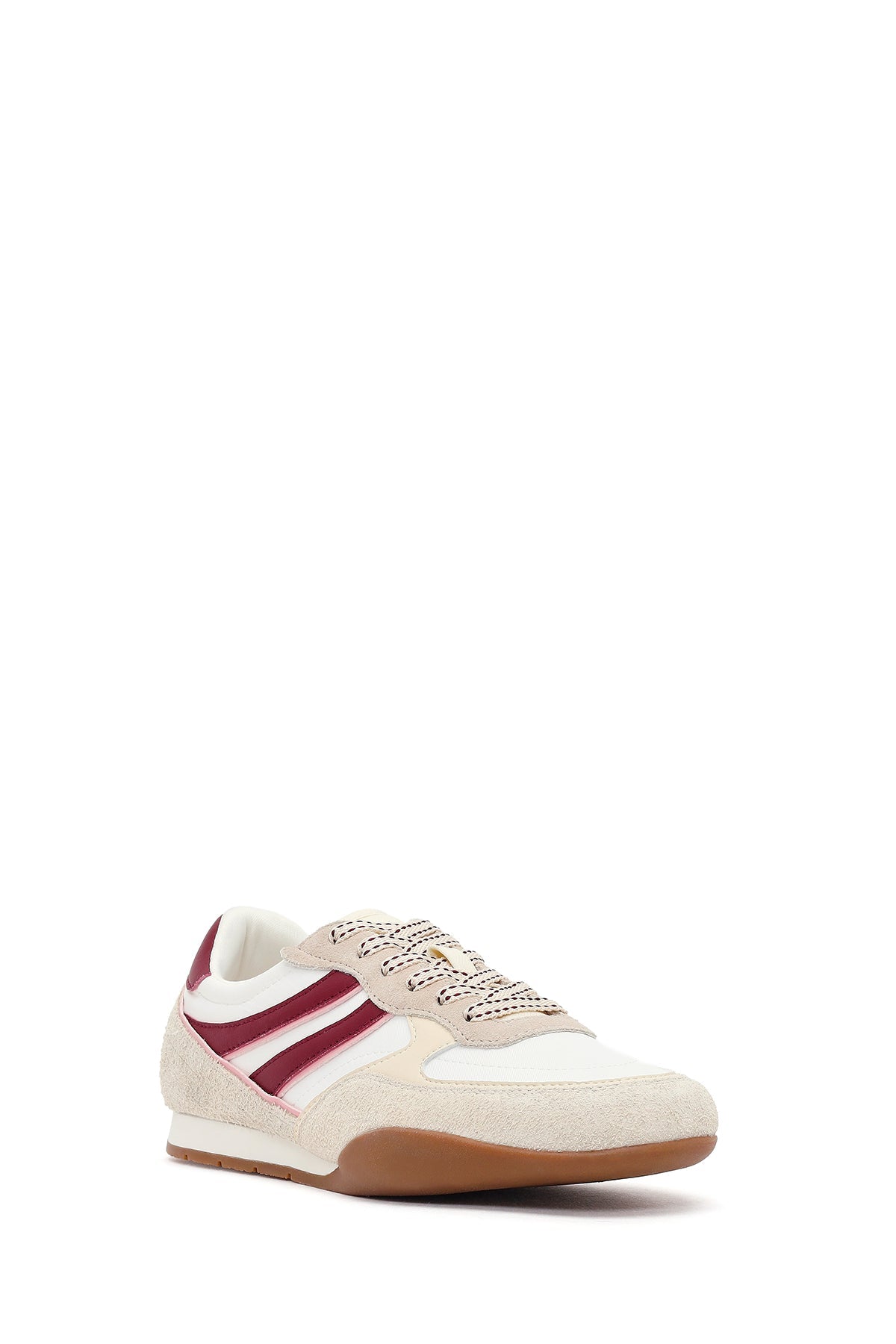 Kadın Bej Bağcıklı Deri Sneaker