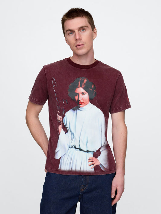 Bordo Gap Logo Star Wars Grafikli T-Shirt