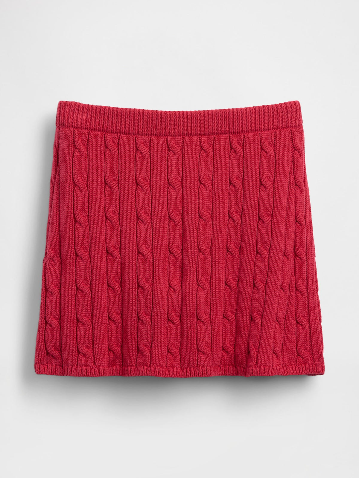 Beyaz 100% Pamuk Cable-knit Mini Şort