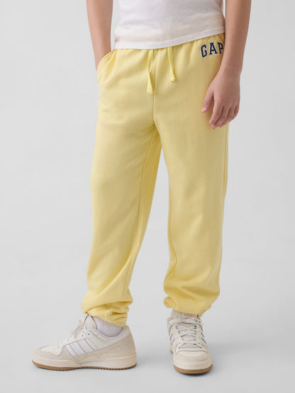 Sarı Relaxed Gap Logo Fransız Havlu Kumaş Jogger Eşofman Altı