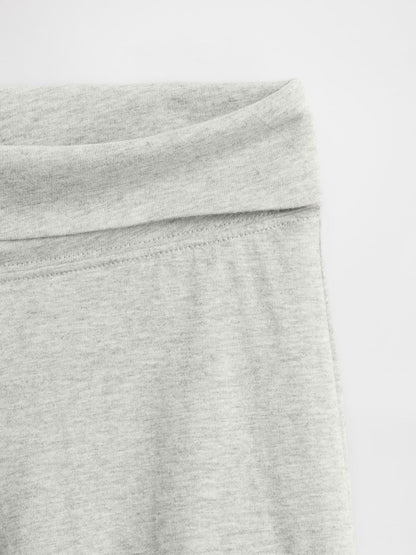 Açık Gri Wide-leg Foldover Leggings Tayt