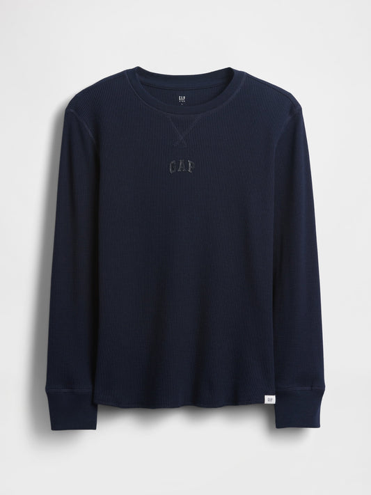 Lacivert Gap Mini Logo Waffle-knit T-shirt
