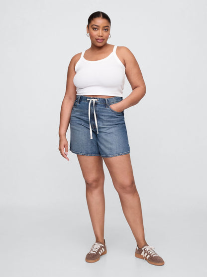 Mavi High Rise Denim Şort