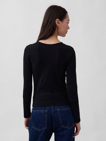 Siyah Modern Cutout T-shirt