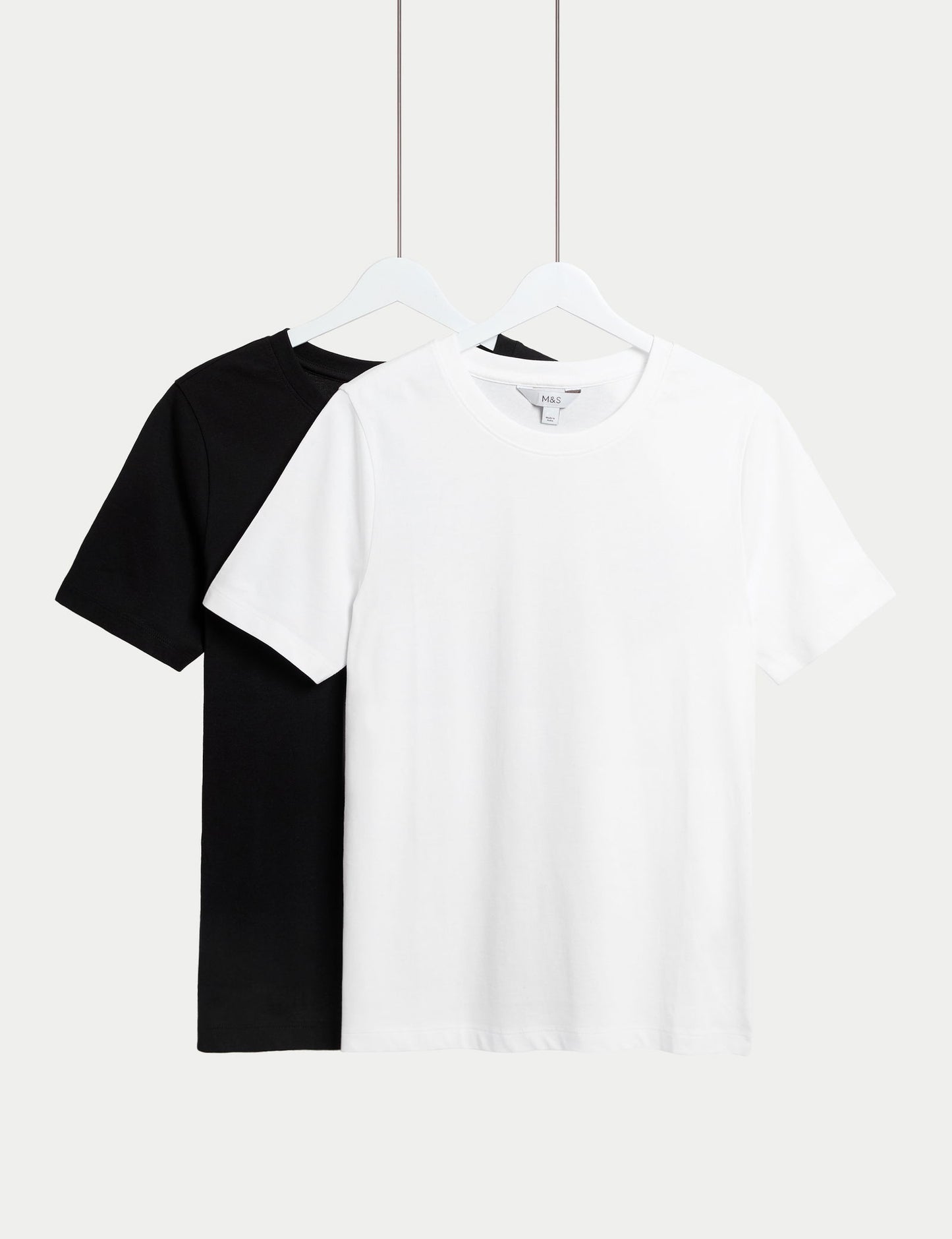 2'li Saf Pamuklu Bisiklet Yaka Regular Fit T-shirt