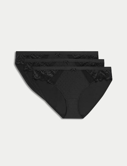 3'lü Amelia Dantelli Bikini Külot Seti