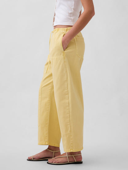 Sarı Easy Double-knee Barrel Pantolon