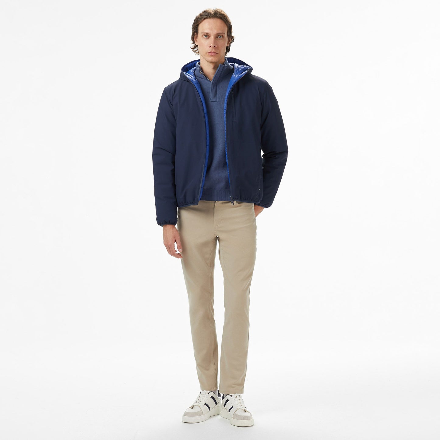 Nautica Erkek Lacivert Regular Fit Çift Taraflı Mont