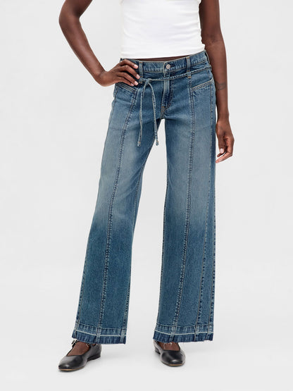 Açık Mavi Low Rise '90s Jean Pantolon