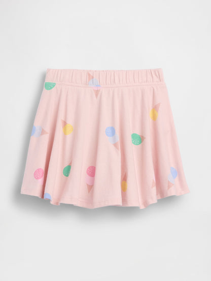 Açık Pembe Mix & Match Baskılı Pull-on Şort Etek