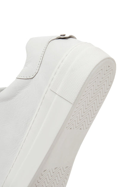 Kadın Beyaz Bağcıklı Deri Sneaker