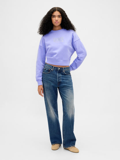 Açık Mavi Vintagesoft Wicked Crop Wedge Sweatshirt