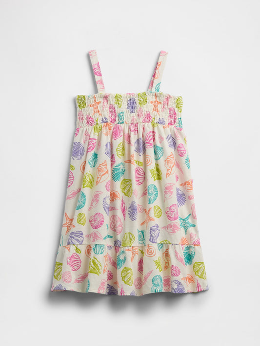 Çok Renkli Smockneck Yaka Elbise