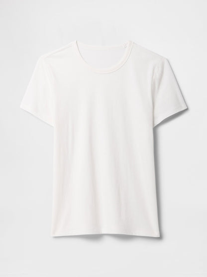 Beyaz Favorite Bisiklet Yaka T-shirt
