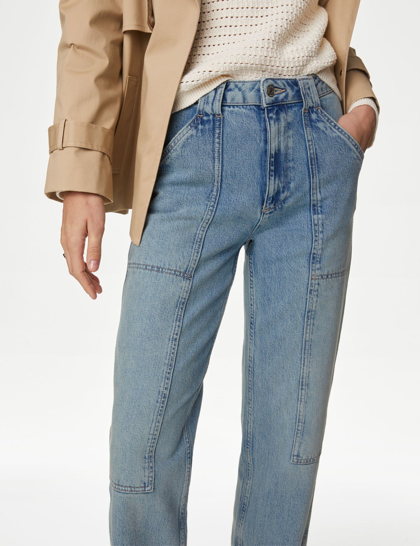 Straight Leg Jean Kargo Pantolon