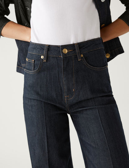 Yüksek Bel Wide Leg Jean Pantolon