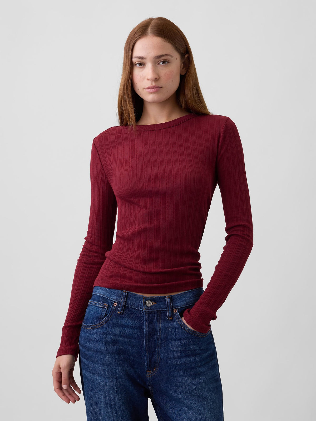Bordo Essential Fitiili Pointelle T-shirt