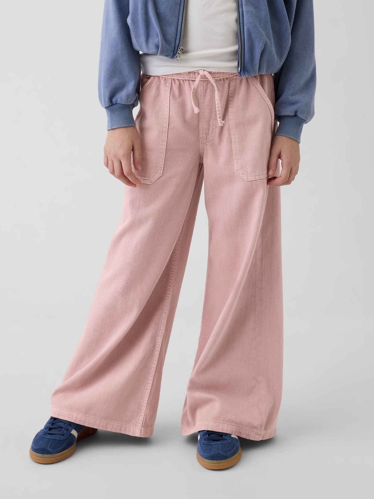 Açık Pembe Low Rise Baggy Jean Pantolon