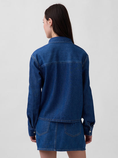 Mavi Ultrasoft Denim Gap Logo Gömlek
