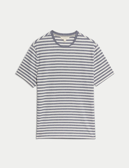 Saf Pamuklu Çizgili T-shirt