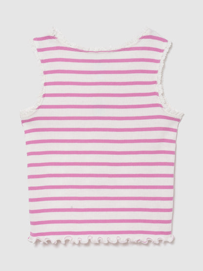 Pembe Mix & Match Grafik Logo Fitilli Kolsuz T-shirt
