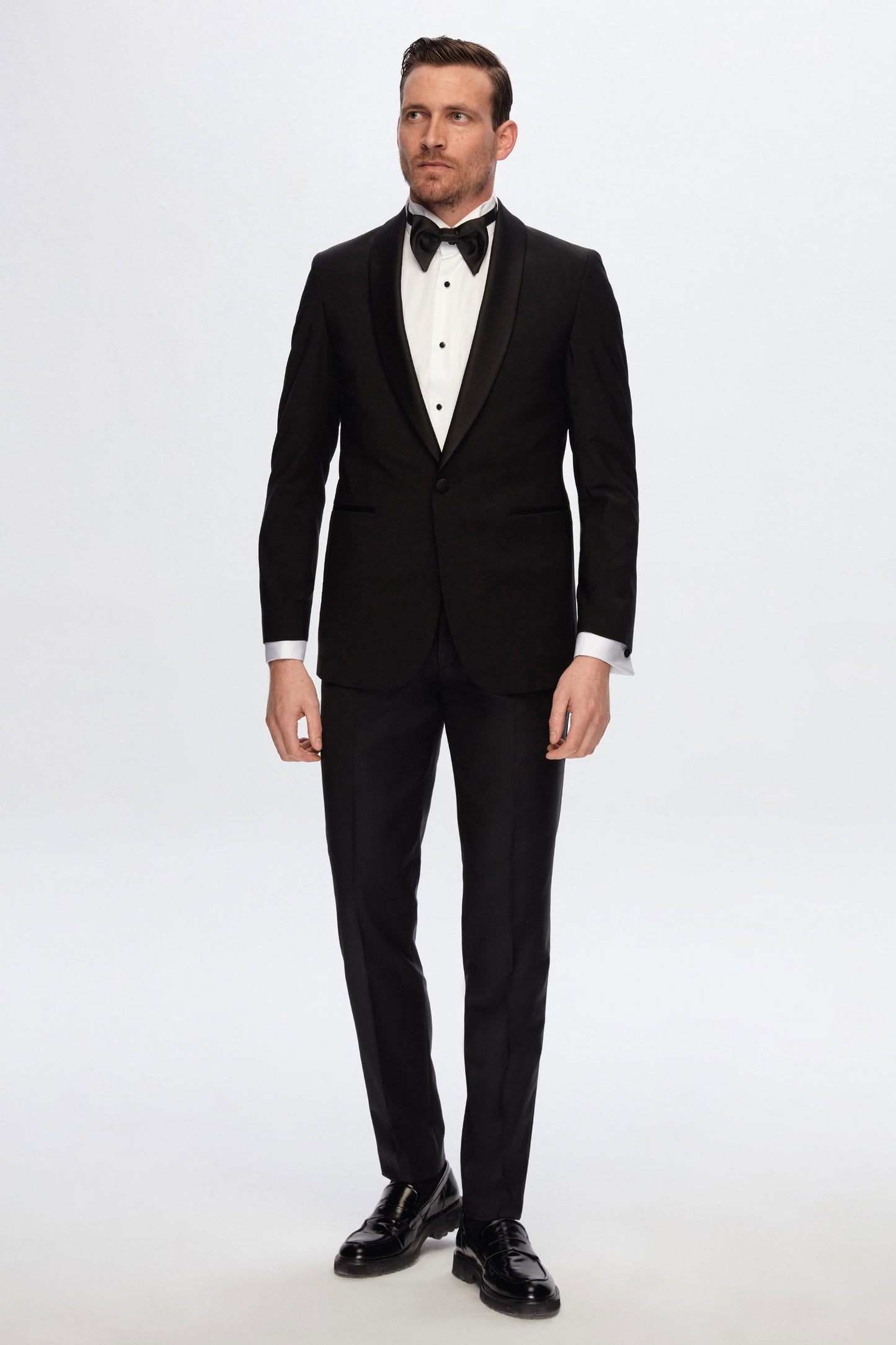Damat Slim Fit Siyah Düz Damatlık &amp; Smokin Takim
