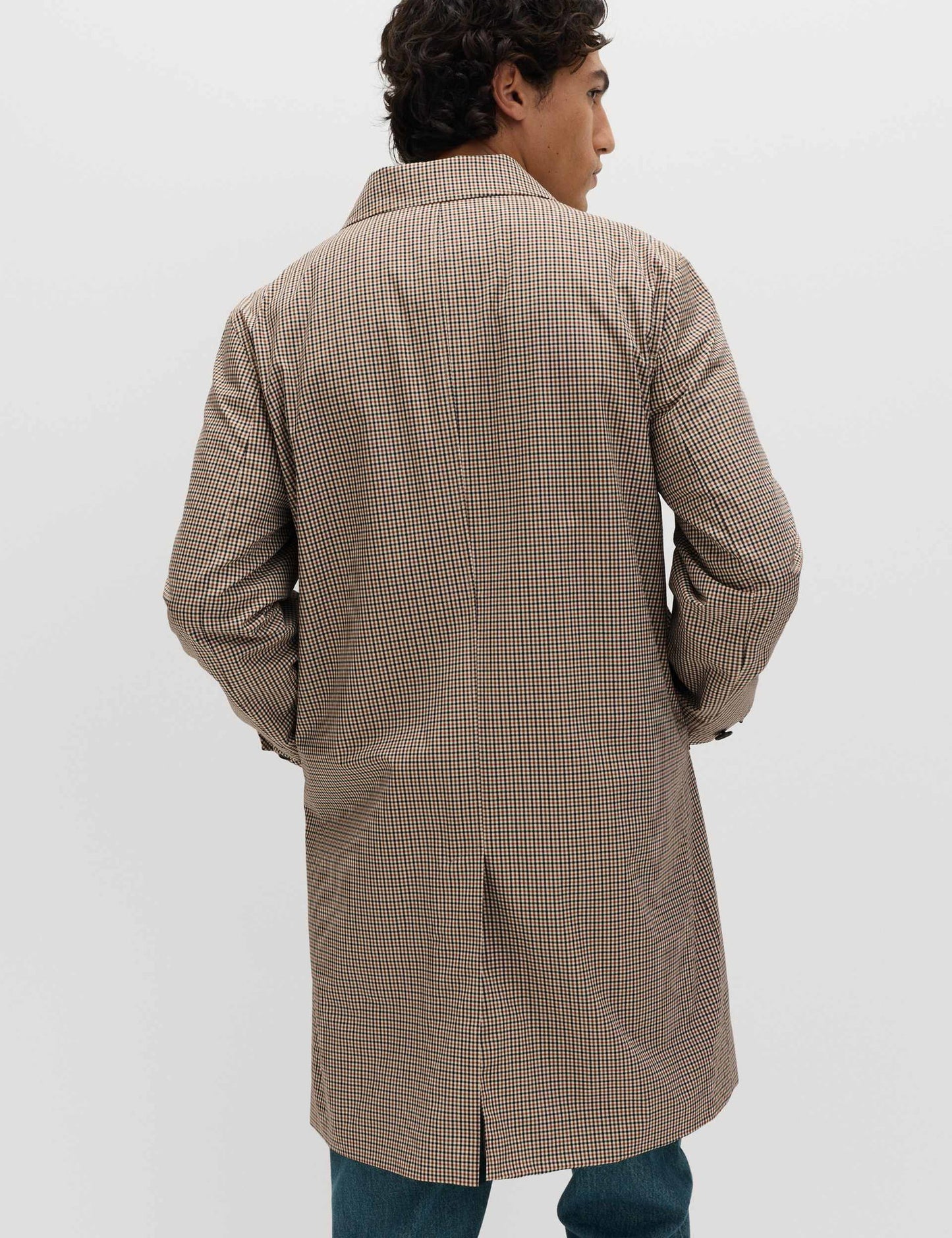 Saf Pamuk Ekose Desenli Stormwear Mac Kaban