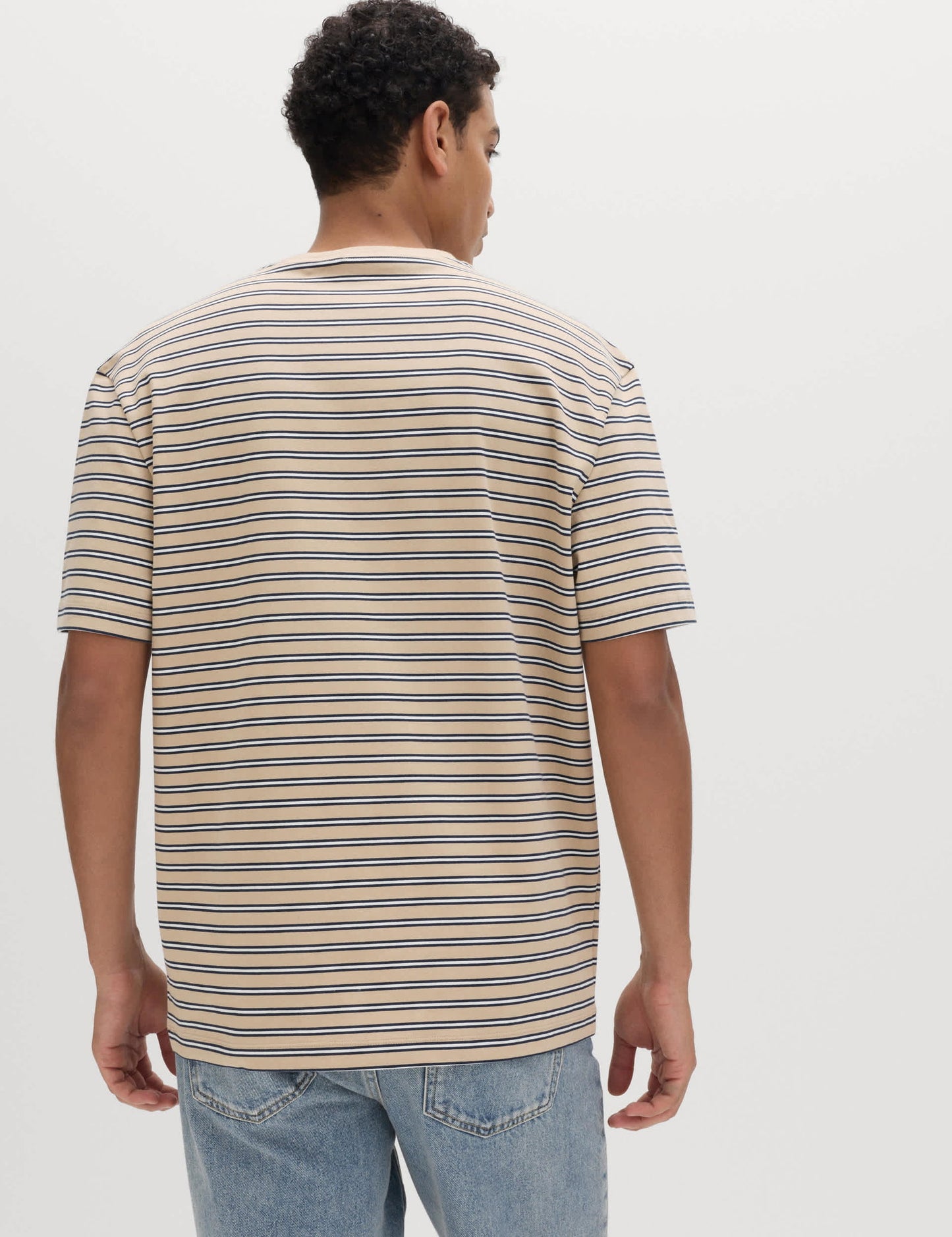 Relaxed Fit Pamuk Karışımlı Çizgili T-shirt