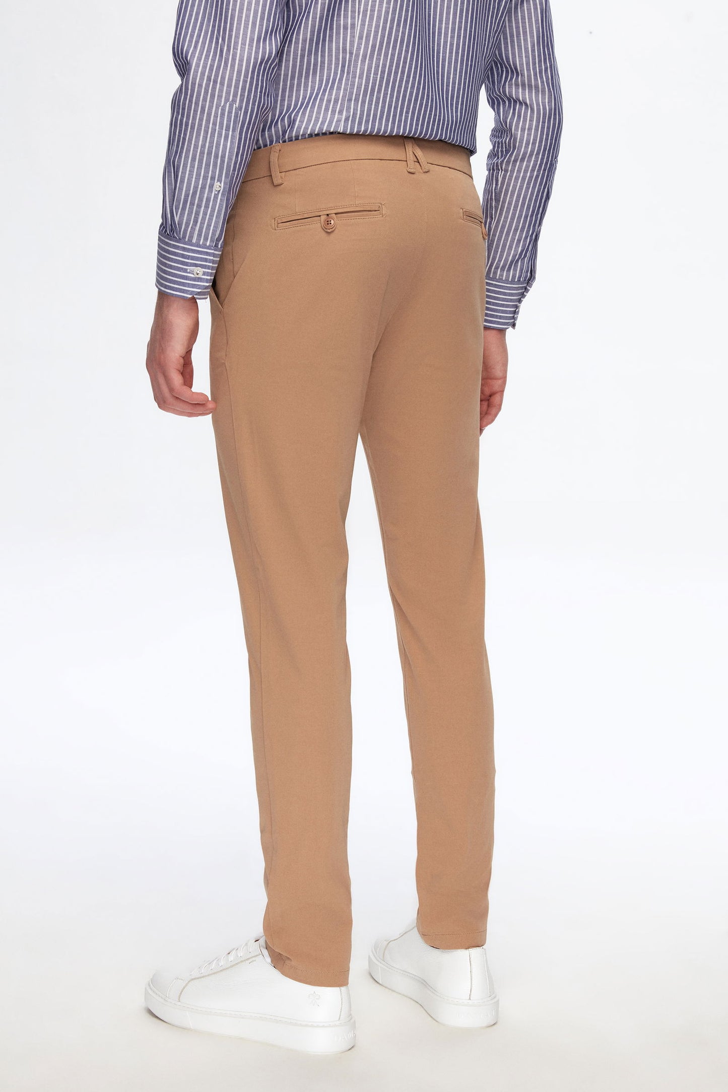 Damat Slim Fit Camel Bi Strech Pamuklu Beli Içten Lastikli Chino Pantolon