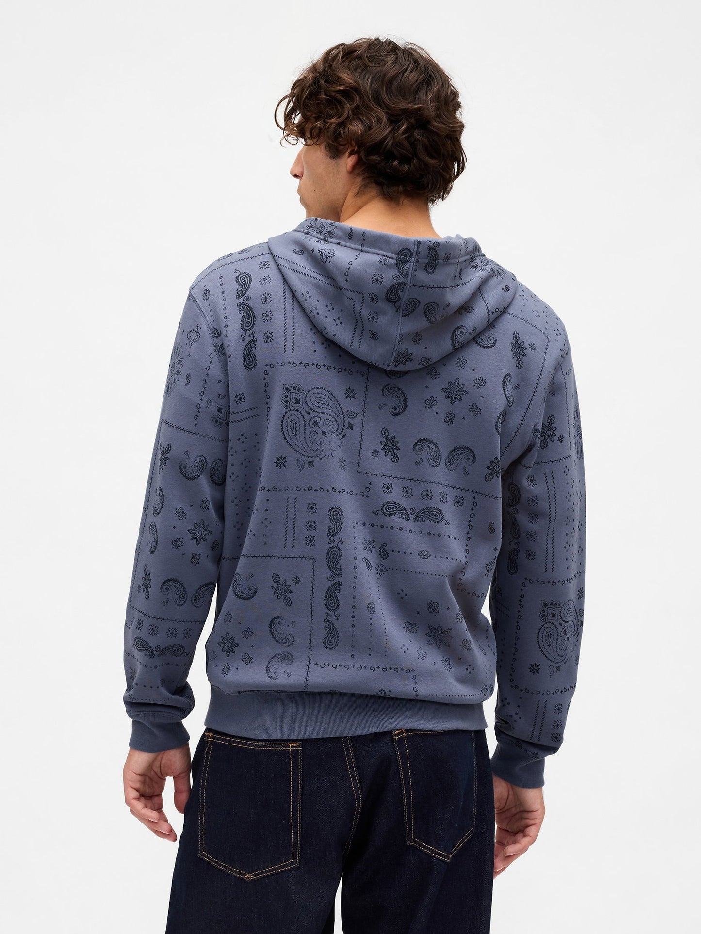 Gri Relaxed Gap Logo Kamuflaj Fermuarlı Sweatshirt