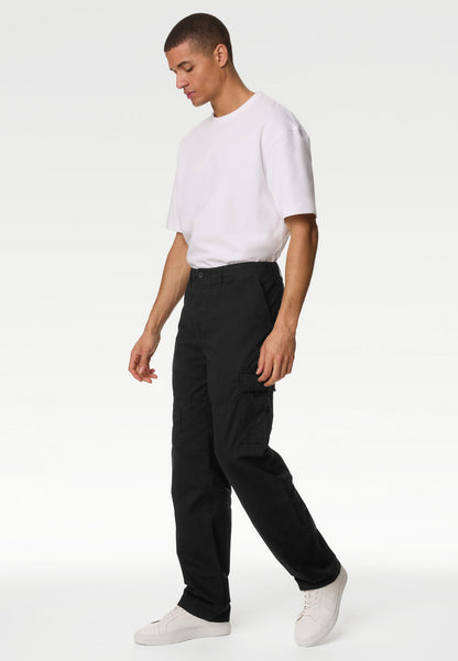 Saf Pamuklu Loose Fit Kargo Pantolon