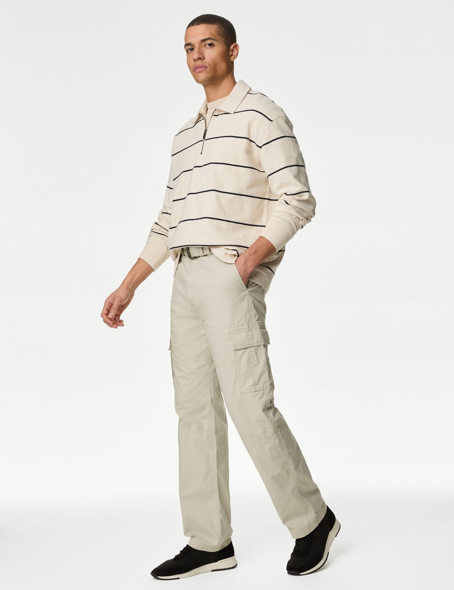 Loose Fit Kemerli Kargo Pantolon