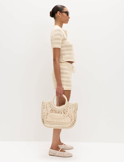 Dokulu Pamuk Karışımlı Hırka