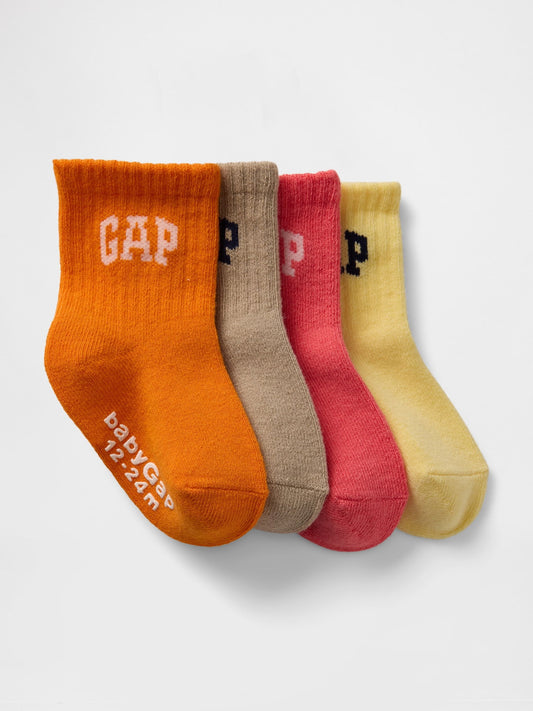 Turuncu Gap Logo Quarter Crew 4'lü Çorap Set