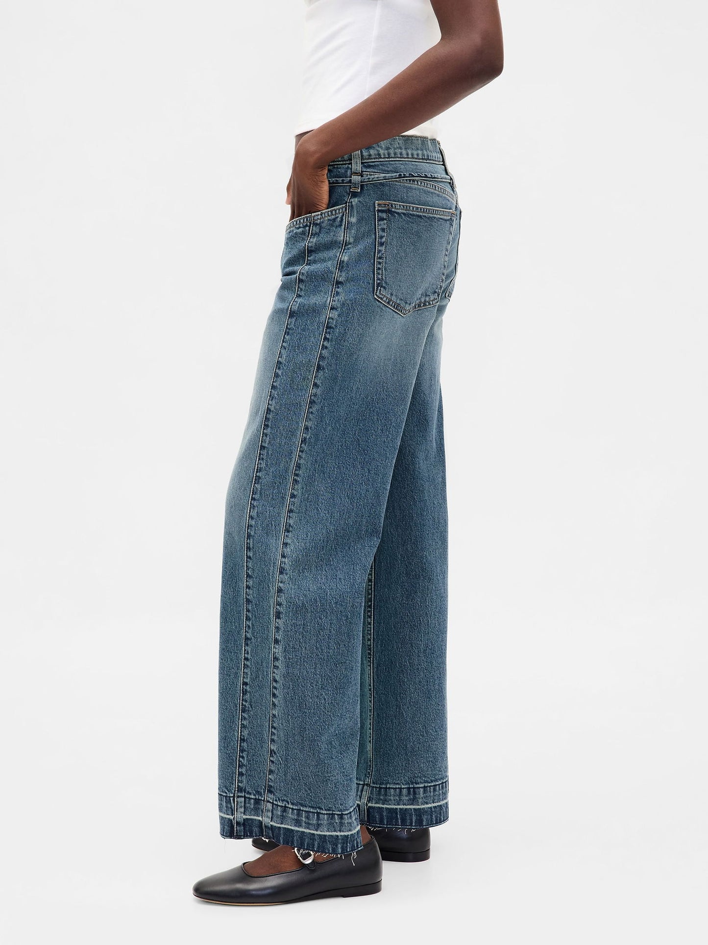 Açık Mavi Low Rise '90s Jean Pantolon