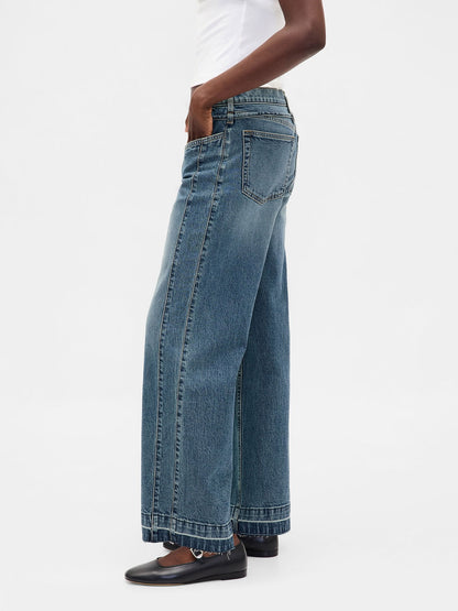 Açık Mavi Low Rise '90s Jean Pantolon