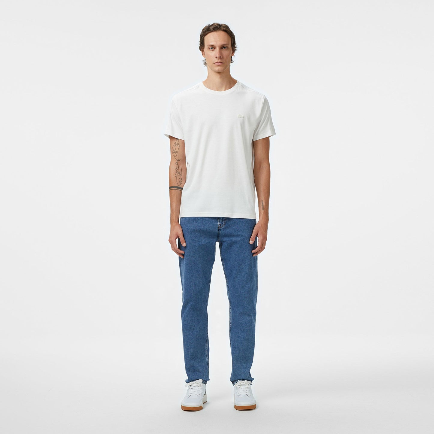 Lacoste Erkek Oversize Fit Bisiklet Yaka Beyaz T-shirt