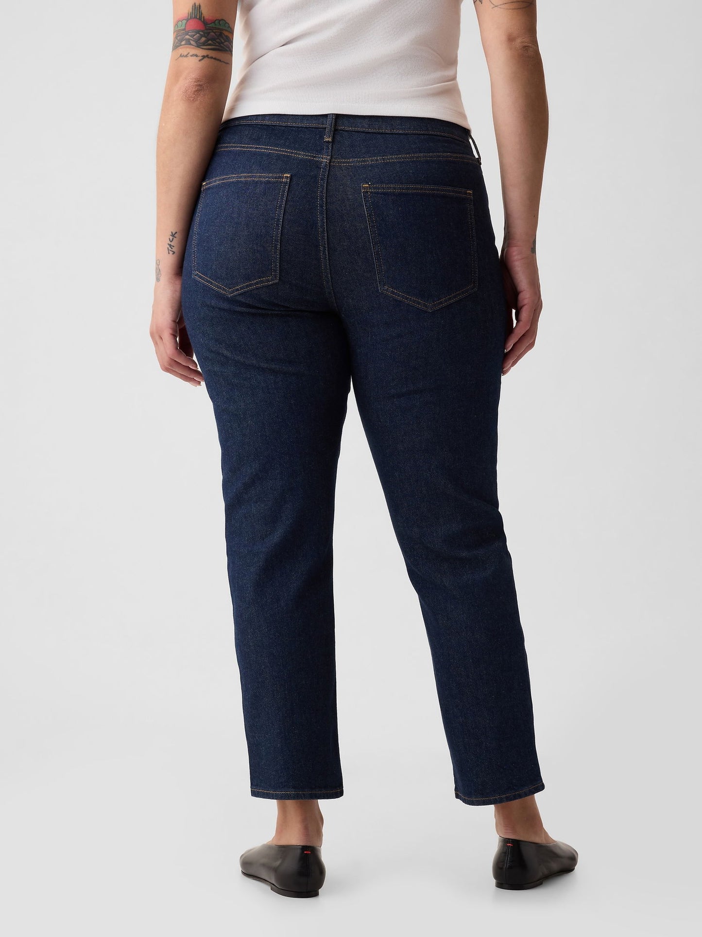 Lacivert Mid Rise Vintage Slim Jean Pantolon