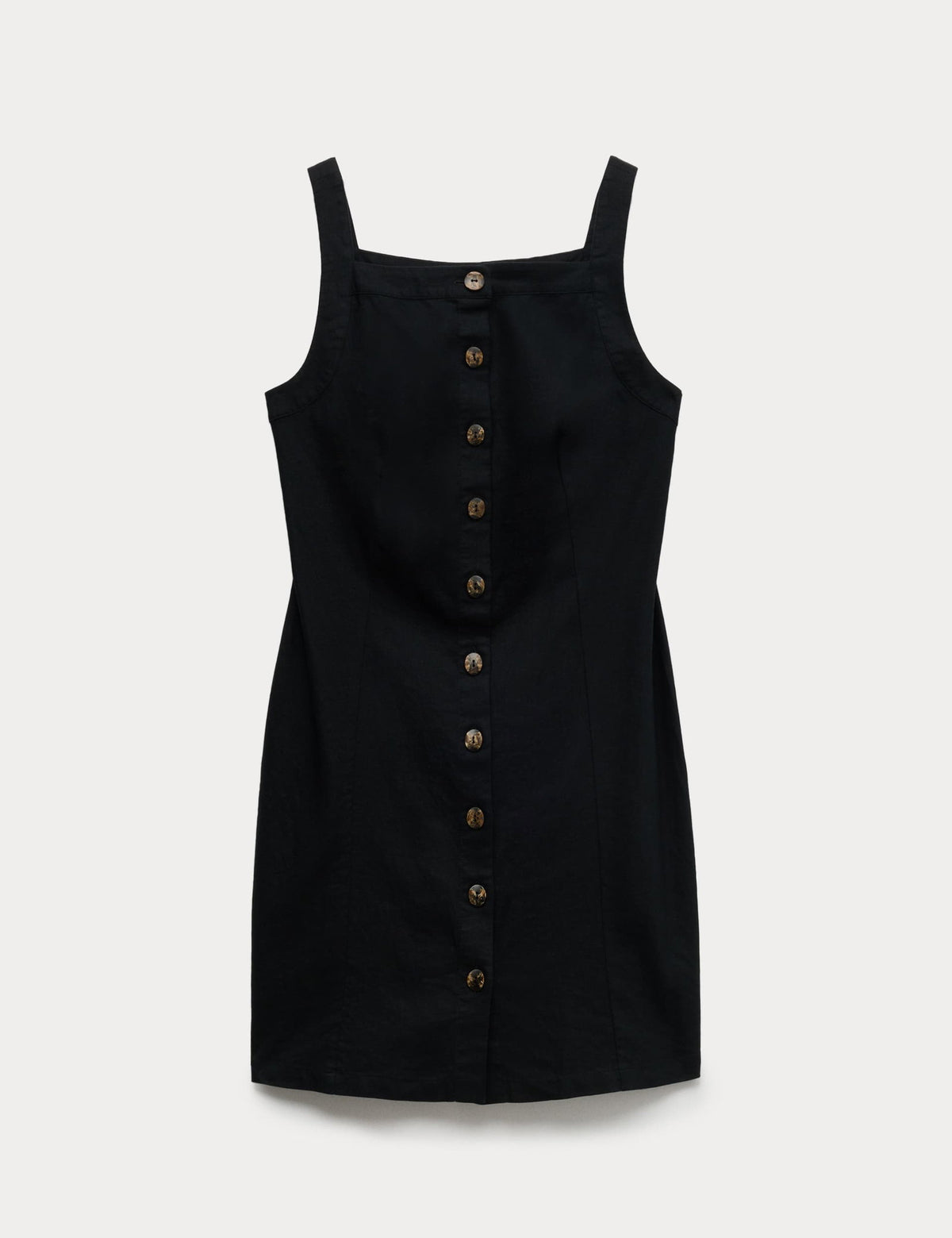 Keten Karışımlı Mini Elbise