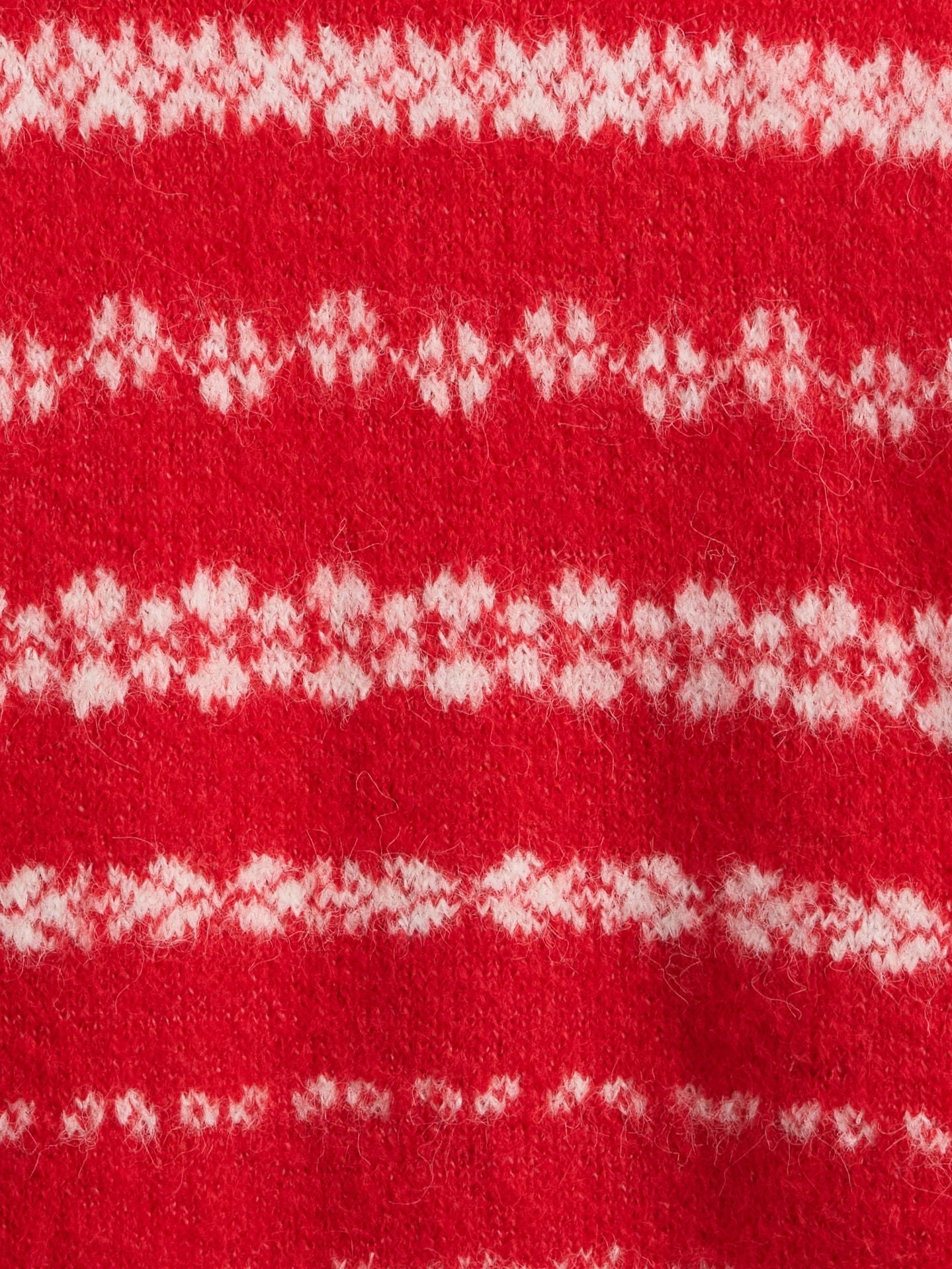 Kırmızı Fuzzy Oversized Bisiklet Yaka Kazak