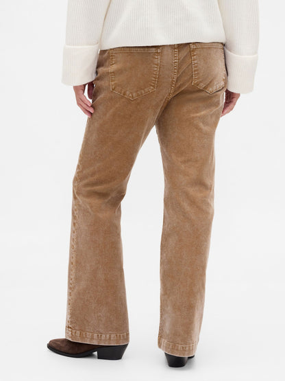 Kahverengi Low Rise Kadife Long & Lean Pantolon