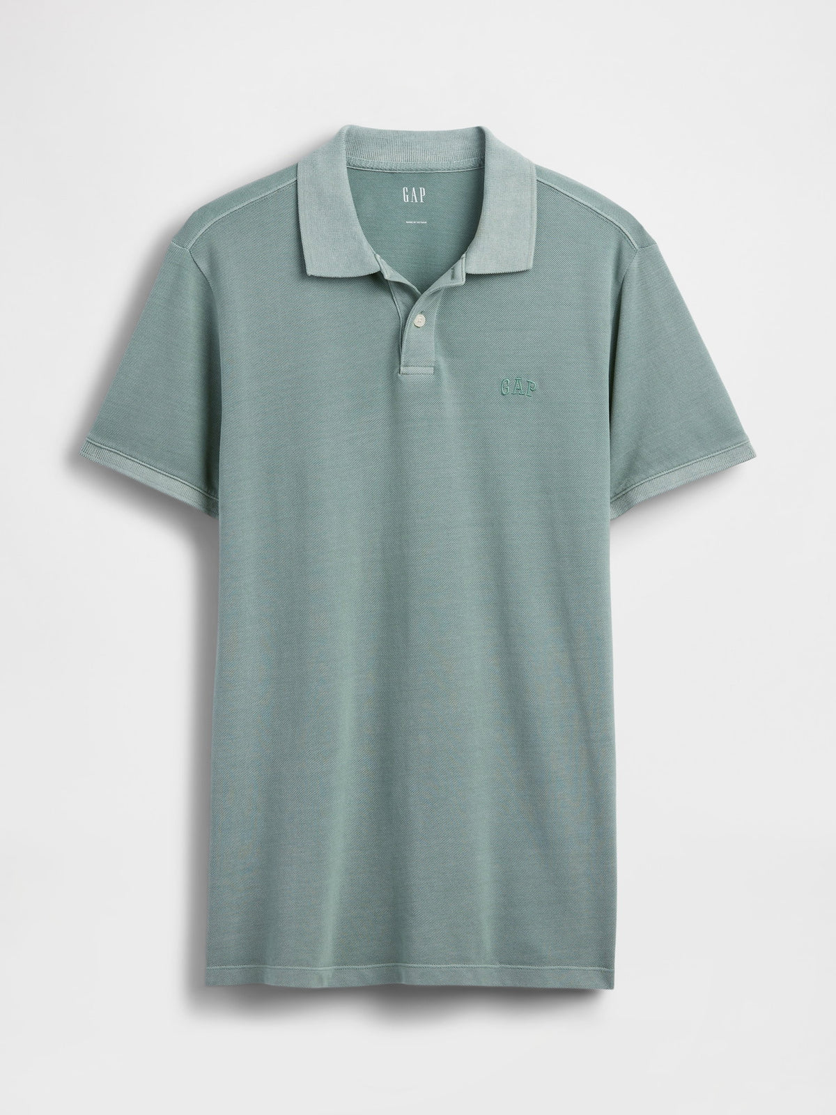 Yeşil Gap Logo Piqué Polo Yaka T-shirt