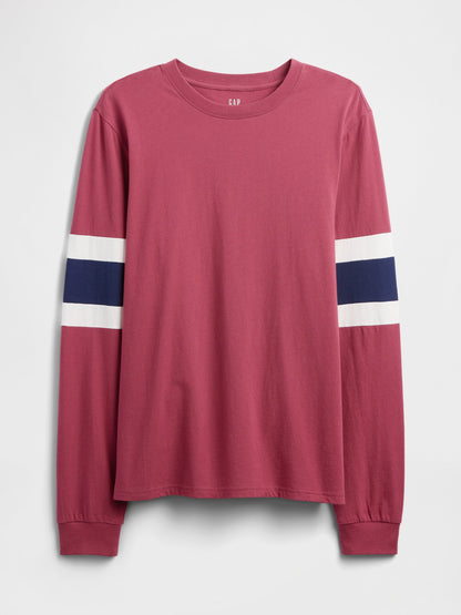 Kırmızı Everyday Soft Varsity Bisiklet Yaka T-shirt