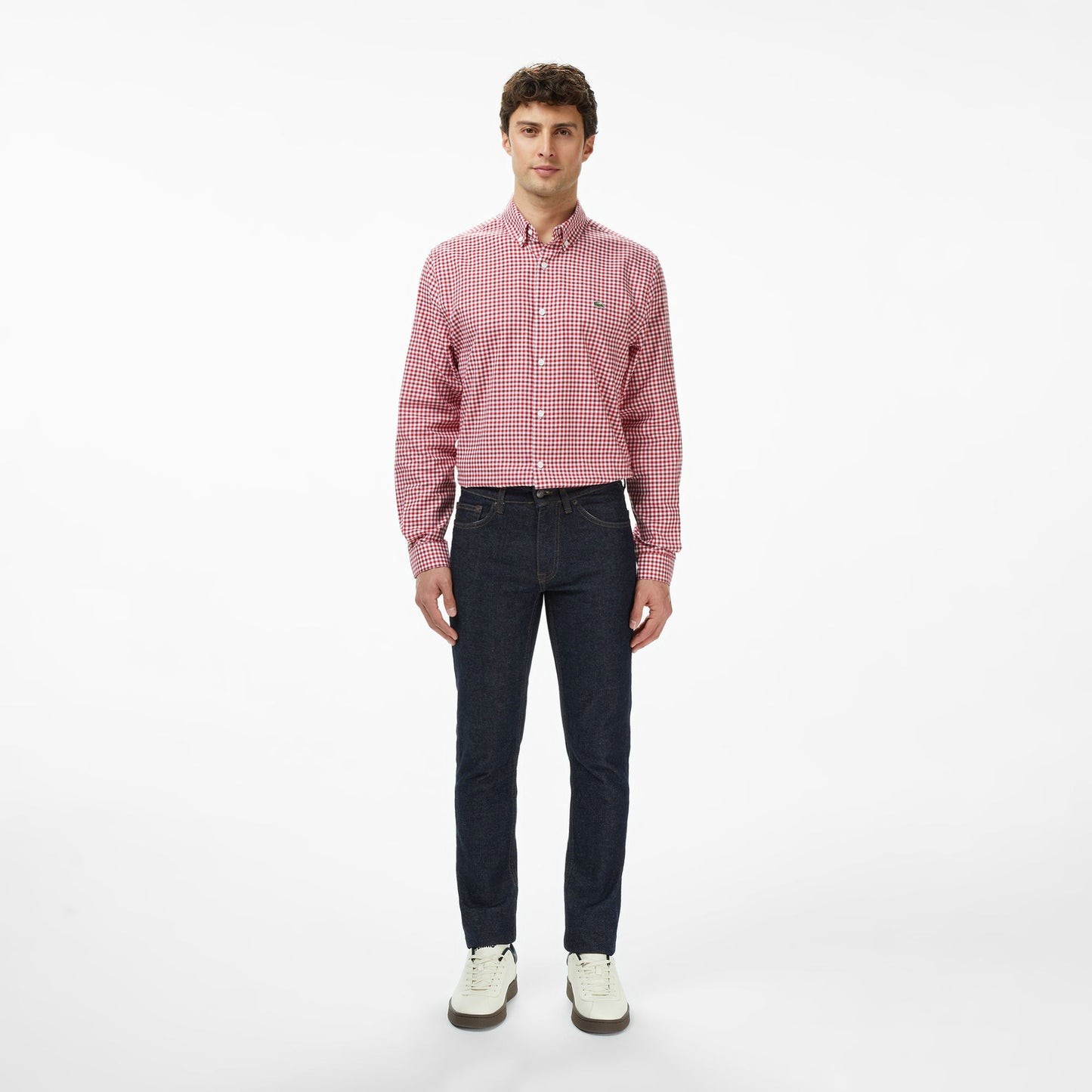 Lacoste Erkek Regular Fit Kareli Kırmızı Gömlek