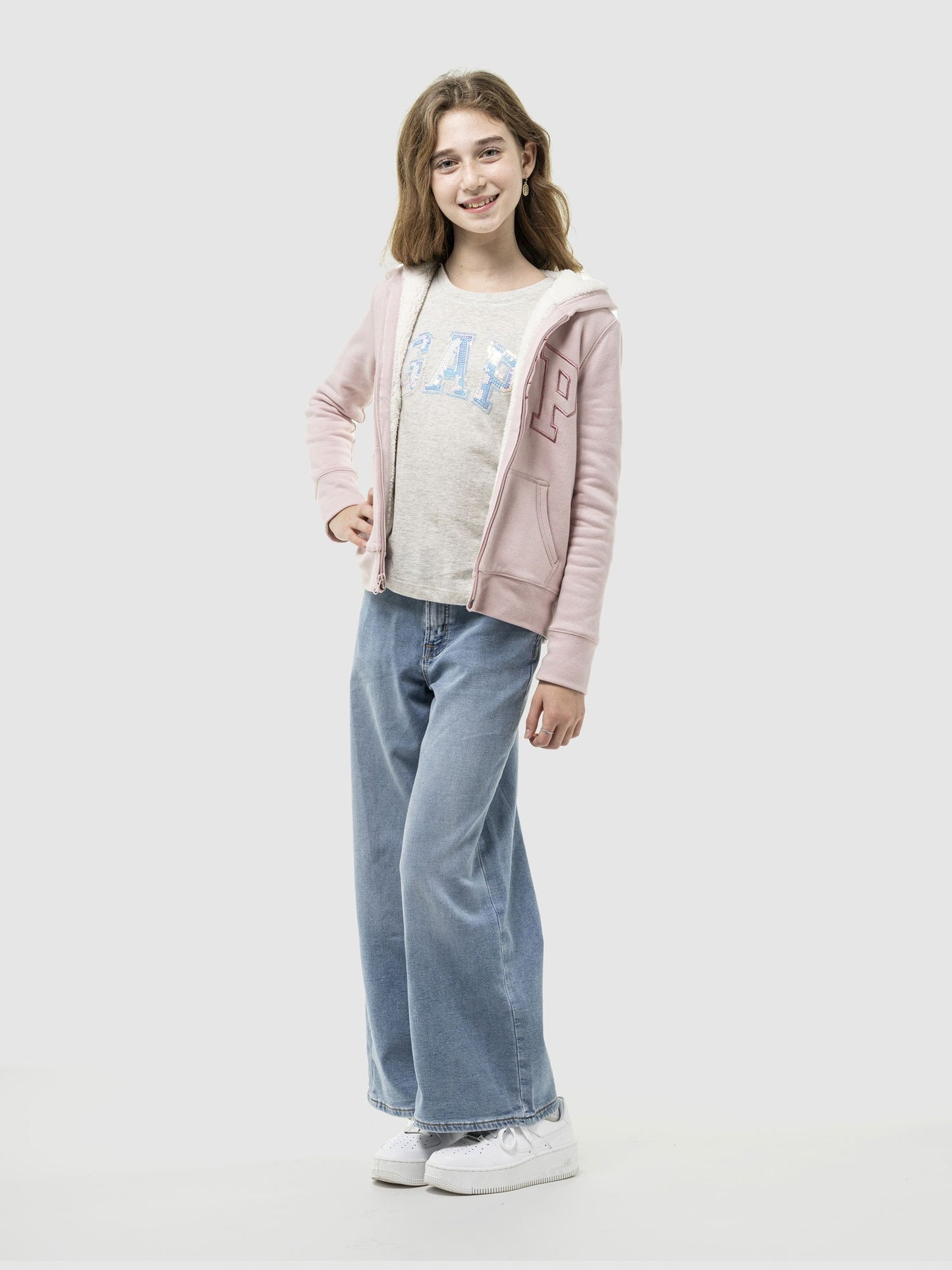 Açık Mavi High Rise Supersoft Wide-leg Jean Pantolon