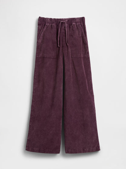 Bordo Mid Rise Corduroy Baggy Pantolon