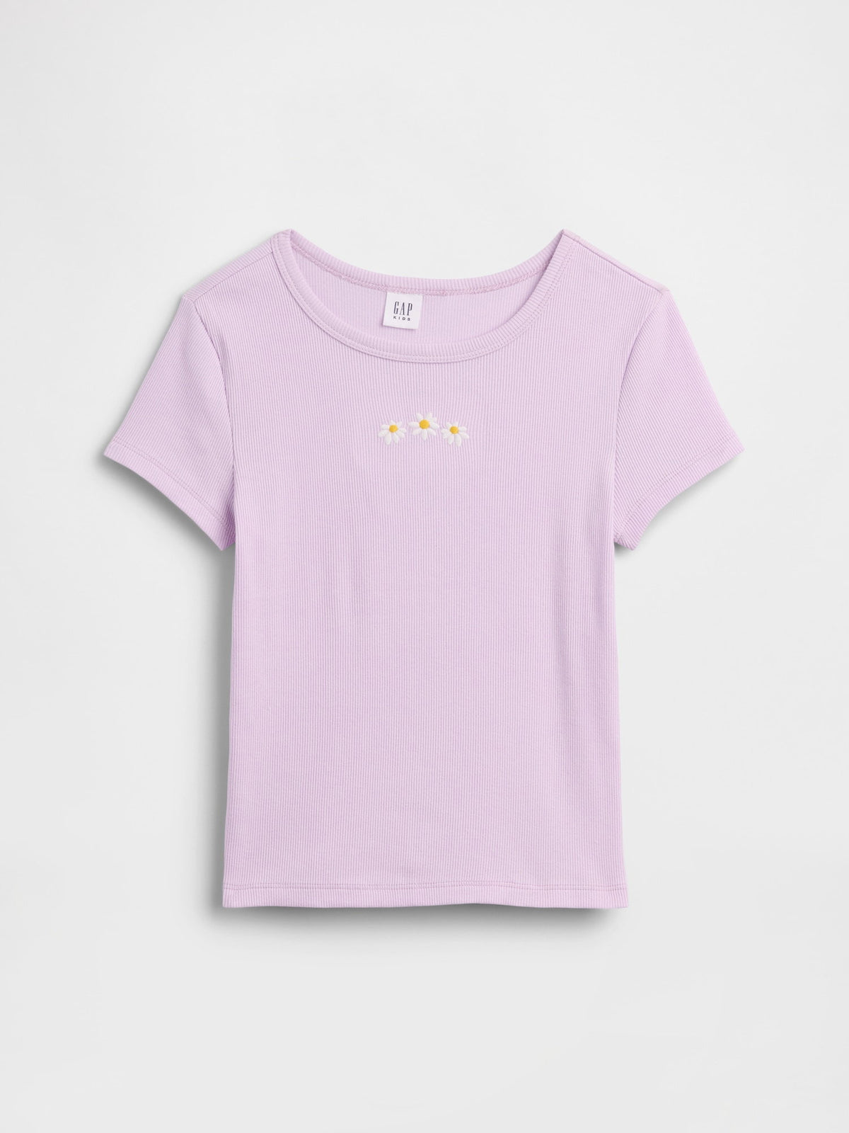 Lila Kids Ribbed Bisiklet Yaka T-shirt