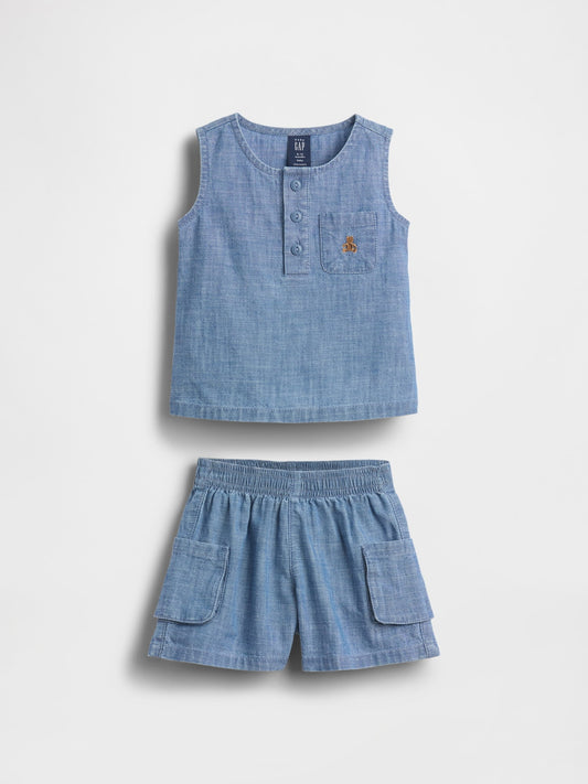 Mavi Pocket Denim Outfit Set
