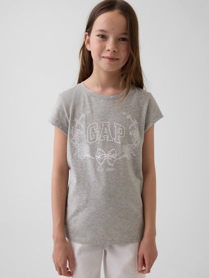 Açık Gri Grafik Baskılı T-shirt
